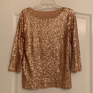 J.Crew Gold Sequin Top